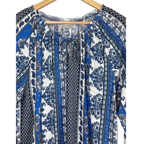 BEHIND THE SEAMS PAISLEY PRINT BOHO PEASANT TUNIC - Picture 2 of 9